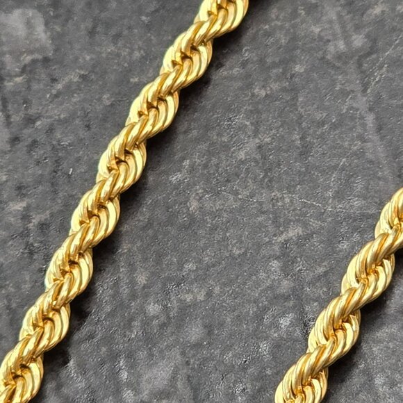 14K Gold Filled Rope Chain Bracelet 7.\5 Inches Unisex Elegant Jewelry JJ4158 - Picture 2 of 4
